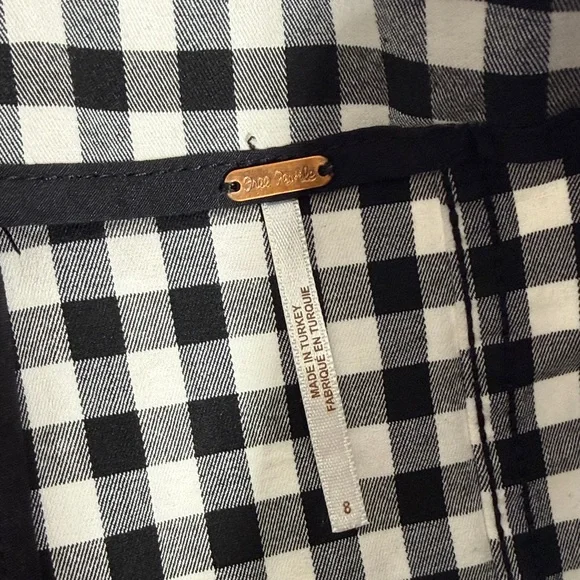 Free People Black and White Checkered Women's Skirt 8 - Picture 2 of 8